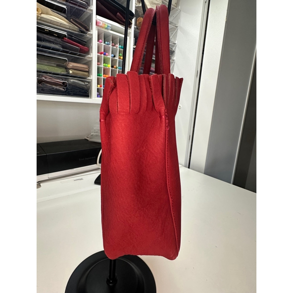 Salvatore Ferragamo red suede handbag ￼ - Picture 9 of 14